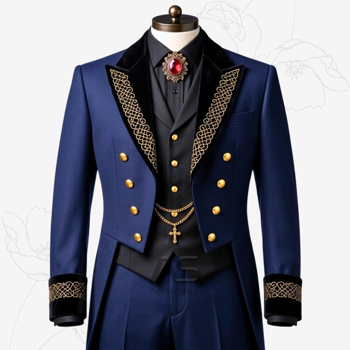 blue Luxury Customize dress