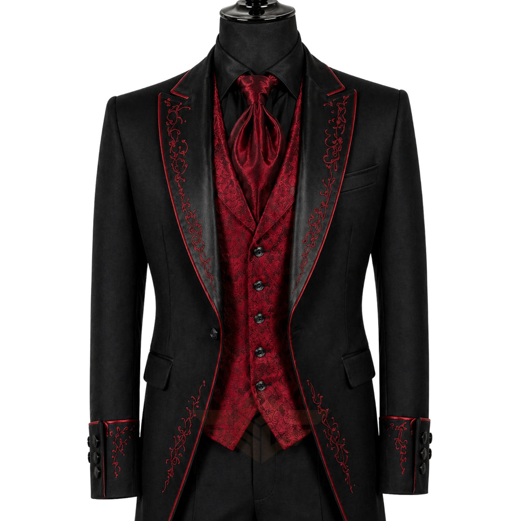 custom red & black outfit