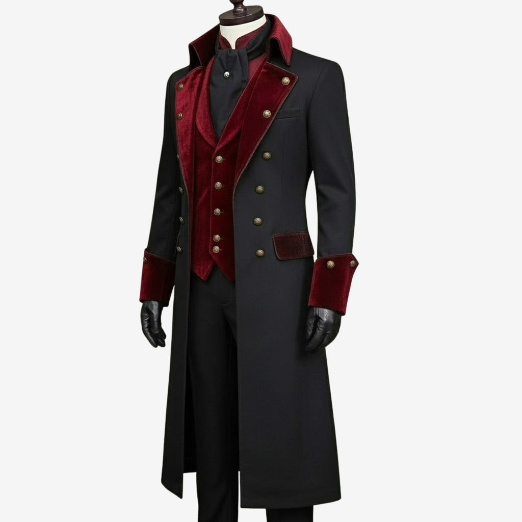 custom  gray & red royal outfit